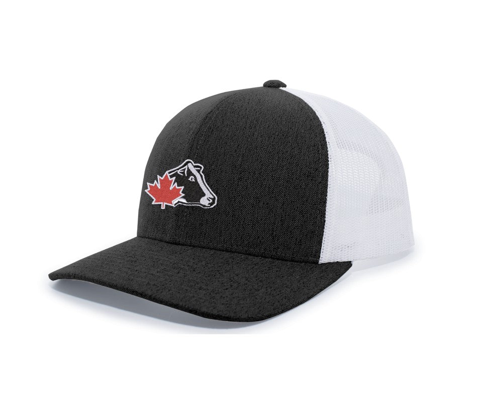 Trucker Snapback Cap - Black Heather/White