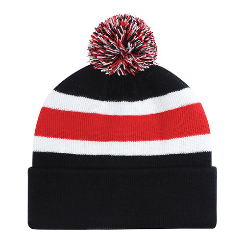 Tuque à revers junior avec pompon