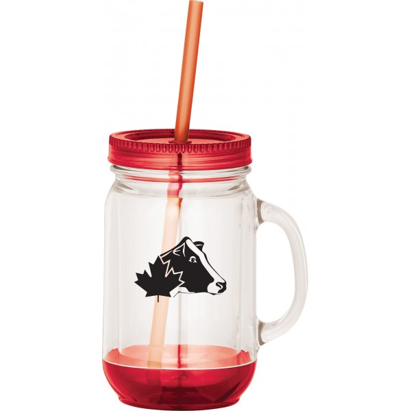 Mason Jar with Straw