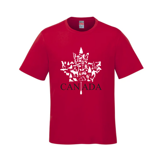 T-shirt adulte rouge Canada Leaf