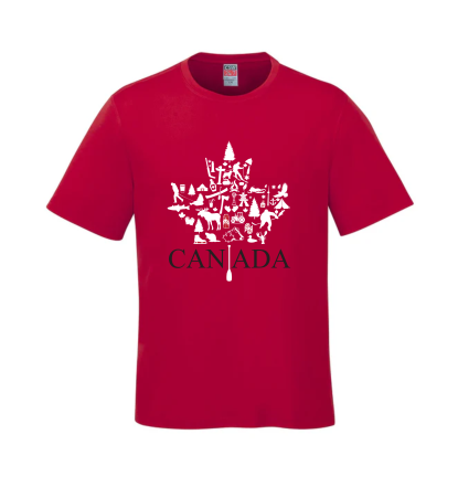 T-shirt rouge feuille du Canada pour jeunes