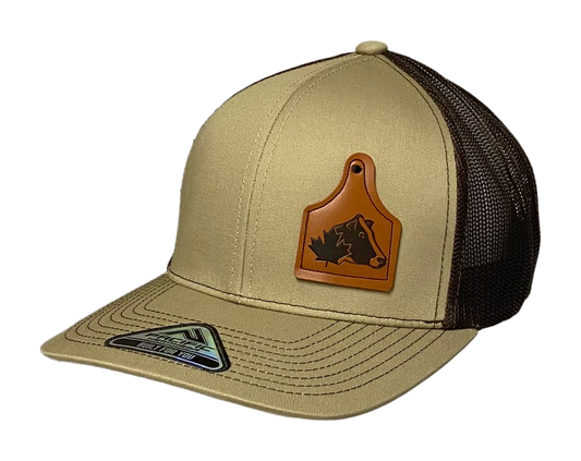 Contrast Stitch Trucker Snapback - Khaki Brown