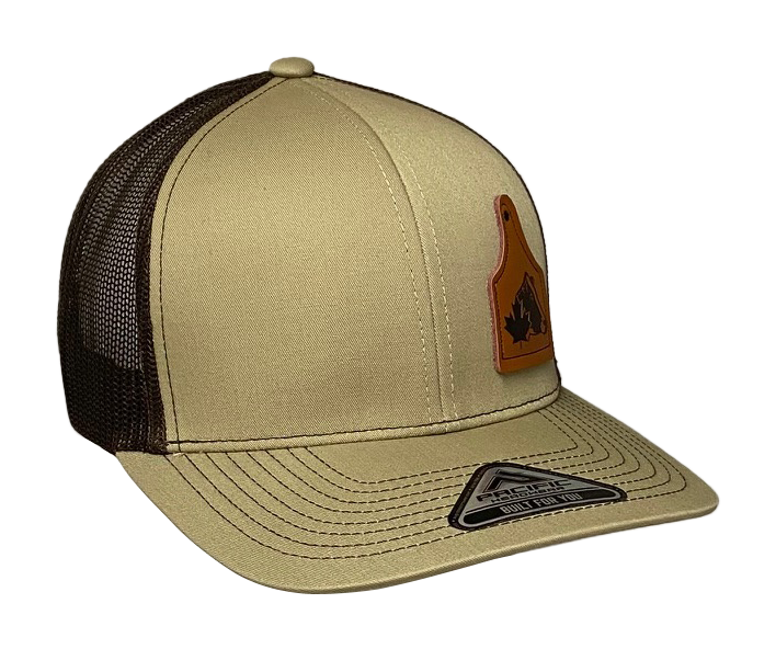 Contrast Stitch Trucker Snapback - Khaki Brown